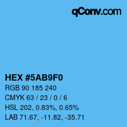 カラーコード: HEX #5AB9F0 | qconv.com