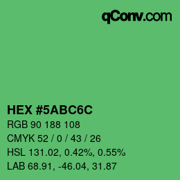 Color code: HEX #5ABC6C | qconv.com