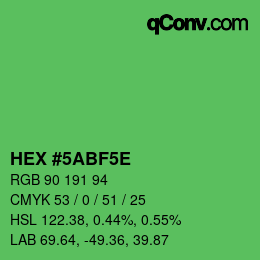 Color code: HEX #5ABF5E | qconv.com
