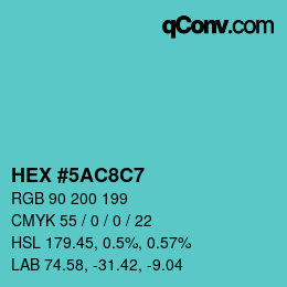 Color code: HEX #5AC8C7 | qconv.com
