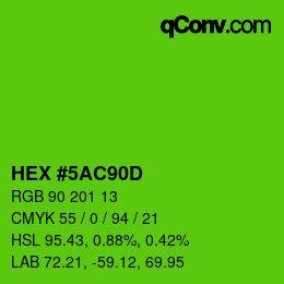 Color code: HEX #5AC90D | qconv.com