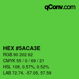 Farbcode: HEX #5ACA3E | qconv.com