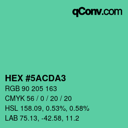 Color code: HEX #5ACDA3 | qconv.com