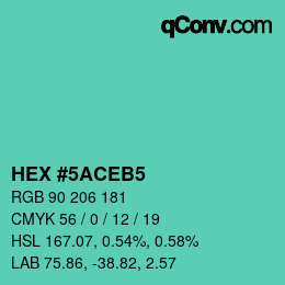 颜色代码: HEX #5ACEB5 | qconv.com