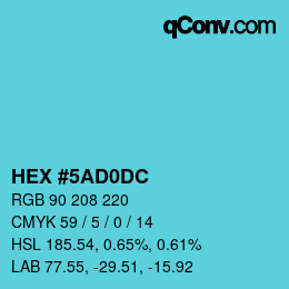 颜色代码: HEX #5AD0DC | qconv.com