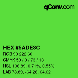 カラーコード: HEX #5ADE3C | qconv.com