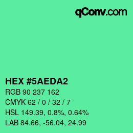 Color code: HEX #5AEDA2 | qconv.com