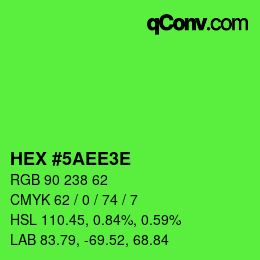 Farbcode: HEX #5AEE3E | qconv.com