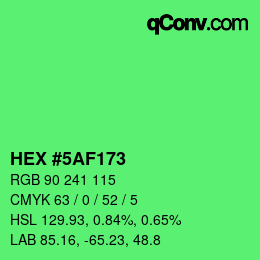 カラーコード: HEX #5AF173 | qconv.com