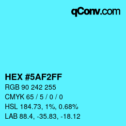 Color code: HEX #5AF2FF | qconv.com