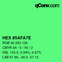 Color code: HEX #5AFA7E | qconv.com