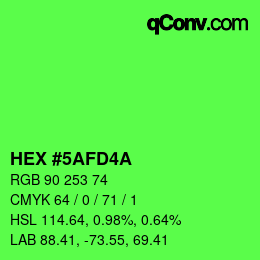 Color code: HEX #5AFD4A | qconv.com