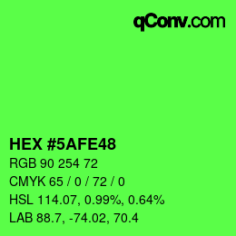 Color code: HEX #5AFE48 | qconv.com