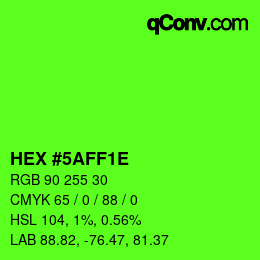 Color code: HEX #5AFF1E | qconv.com