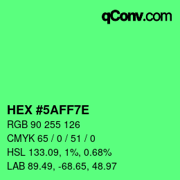 Color code: HEX #5AFF7E | qconv.com