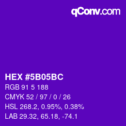 Color code: HEX #5B05BC | qconv.com