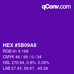 カラーコード: HEX #5B09A8 | qconv.com