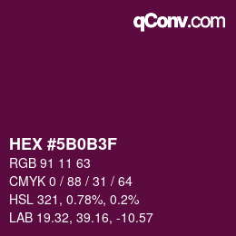 Código de color: HEX #5B0B3F | qconv.com