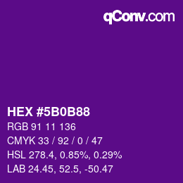 Color code: HEX #5B0B88 | qconv.com
