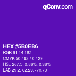 カラーコード: HEX #5B0EB6 | qconv.com