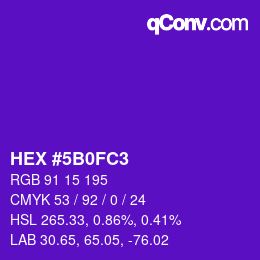 Color code: HEX #5B0FC3 | qconv.com