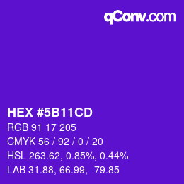 Farbcode: HEX #5B11CD | qconv.com