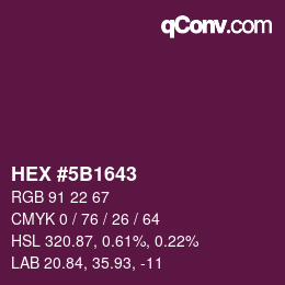 Color code: HEX #5B1643 | qconv.com