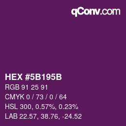 Color code: HEX #5B195B | qconv.com