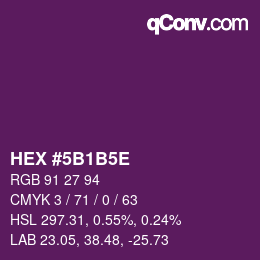 Farbcode: HEX #5B1B5E | qconv.com