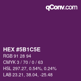 Color code: HEX #5B1C5E | qconv.com