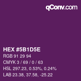 Color code: HEX #5B1D5E | qconv.com