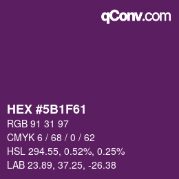 Color code: HEX #5B1F61 | qconv.com
