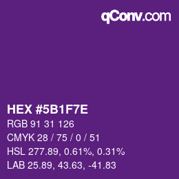 Color code: HEX #5B1F7E | qconv.com