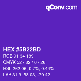 Color code: HEX #5B22BD | qconv.com