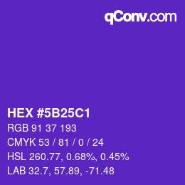 Color code: HEX #5B25C1 | qconv.com