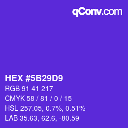 Color code: HEX #5B29D9 | qconv.com