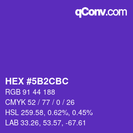 颜色代码: HEX #5B2CBC | qconv.com
