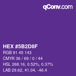 Color code: HEX #5B2D8F | qconv.com
