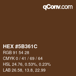 Color code: HEX #5B361C | qconv.com