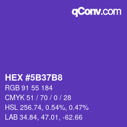 Farbcode: HEX #5B37B8 | qconv.com