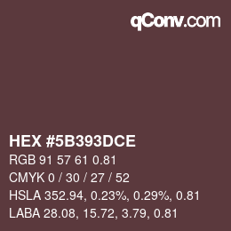Código de color: HEX #5B393DCE | qconv.com