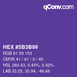 颜色代码: HEX #5B3B99 | qconv.com