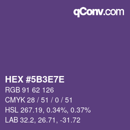 Color code: HEX #5B3E7E | qconv.com