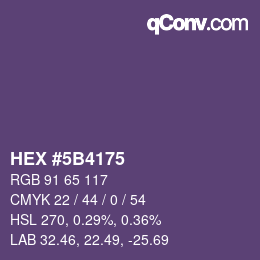 Color code: HEX #5B4175 | qconv.com