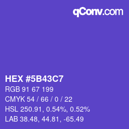 颜色代码: HEX #5B43C7 | qconv.com