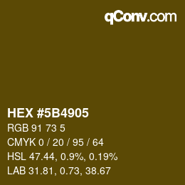 Color code: HEX #5B4905 | qconv.com