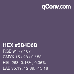 颜色代码: HEX #5B4D6B | qconv.com