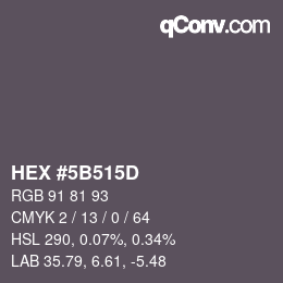 Farbcode: HEX #5B515D | qconv.com