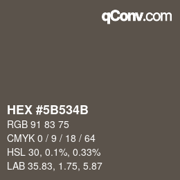 Color code: HEX #5B534B | qconv.com