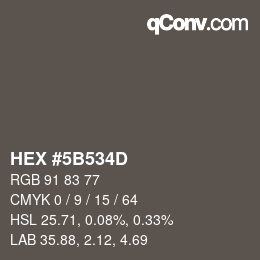 Código de color: HEX #5B534D | qconv.com
